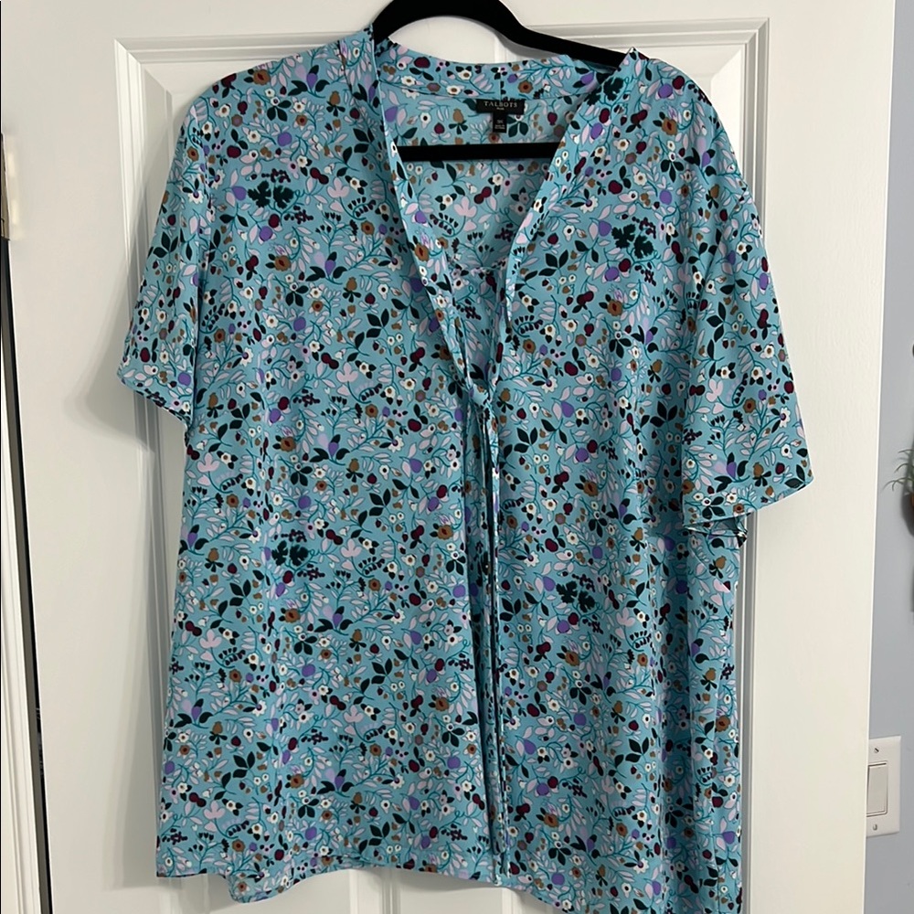 Talbots Floral Blue women’s blouse